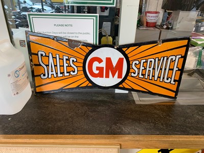 Lot 266 - GM SERVICE AND SALES DOUBLE SIDED SIGN