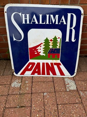 Lot 231 - SHALIMAR ENAMEL SIGN  24" X 24"