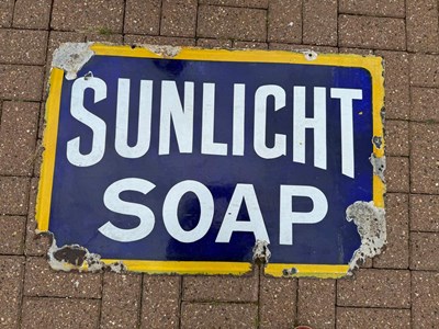 Lot 247 - SUNLIGHT SOAP ENAMEL SIGN  36" X 24"