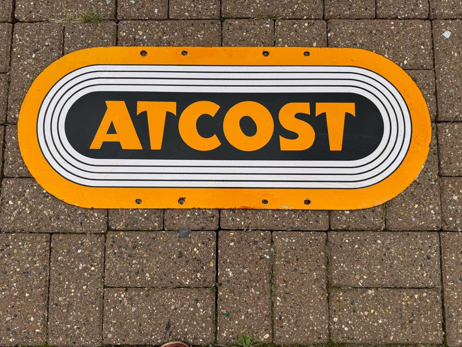 Lot 293 - ATCOST ENAMEL SIGN 30" X 12"