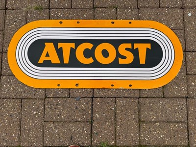 Lot 293 - ATCOST ENAMEL SIGN 30" X 12"