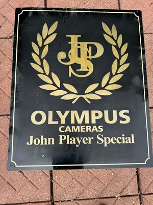 Lot 495 - OLYMPUS CAMERAS JOHN PLAYER SPECIAL SIGN 36" X 30"