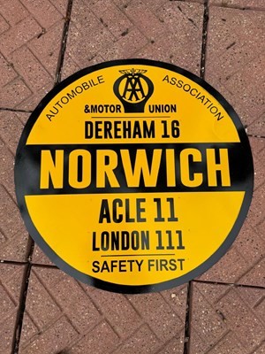 Lot 347 - AA NORWICH ROUND SIGN 28" DIA