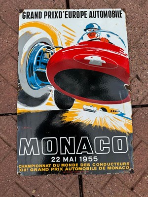 Lot 377 - MONACO RACING SIGN  24" X 16"