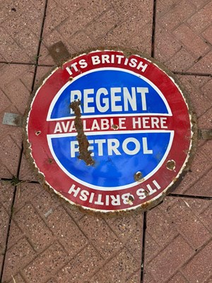 Lot 389 - REGENT PETROL SIGN  24" DIA