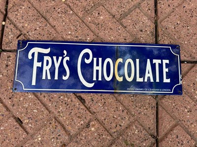 Lot 441 - FRYS CHOCOLATE ENAMEL SIGN  18" X 6"