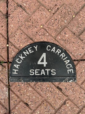 Lot 499 - HACKNEY CARRIAGE PLATE SIGN  12" X 7"