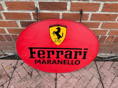 Lot 521 - FERRARI MARANELLO DOUBLE SIDED SIGN 29" X 21"