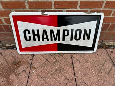 Lot 529 - CHAMPION ENAMEL SIGN  36" X 18"