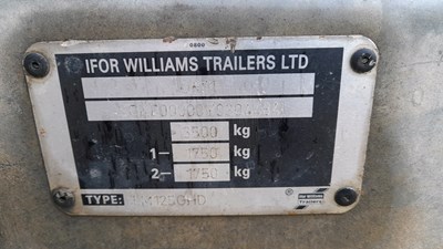 Lot 4 - IFOR WILLIAMS TRAILER 3.5 TON MULTIPURPOSE