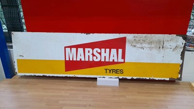 Lot 693 - MARSHALL TYRES DOUBLE SIDE SIGN 44" X 12"