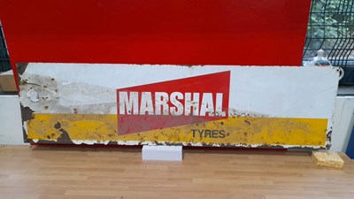 Lot 693 - MARSHALL TYRES DOUBLE SIDE SIGN 44" X 12"