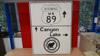 Lot 533 - WYOMING US 89 ALUMINIUM SIGN  24" X 32"