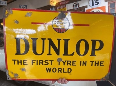 Lot 411 - ORIGINAL DUNLOP 'THE FIRST TYRE IN THE WORLD' SIGN