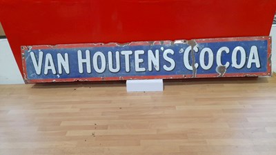 Lot 359 - VAN HOUTEN'S COCOA ENAMEL SIGN  39" X 6"