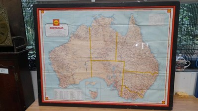 Lot 415 - FRAMED SHELL ROAD GUIDE OF AUSTRALIA 43" X 32"