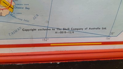 Lot 415 - FRAMED SHELL ROAD GUIDE OF AUSTRALIA 43" X 32"