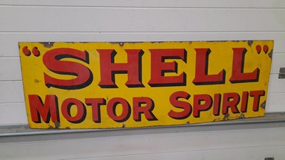 Lot 409 - SHELL MOTOR SPIRIT ENAMEL SIGN   54" X 18"