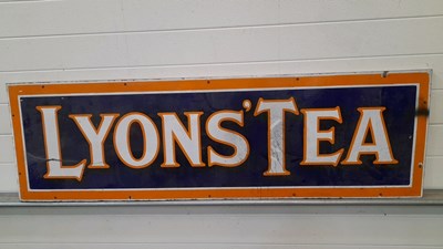 Lot 413 - LYONS TEA ENAMEL SIGN  60" X 18"