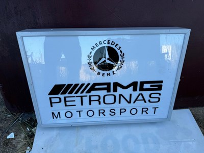 Lot 637 - AMG PETRONAS MOTORSPORT LIGHT UP SIGN 29" X 20"