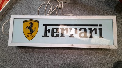 Lot 661 - FERRARI LIGHT UP SIGN  39" X 12"