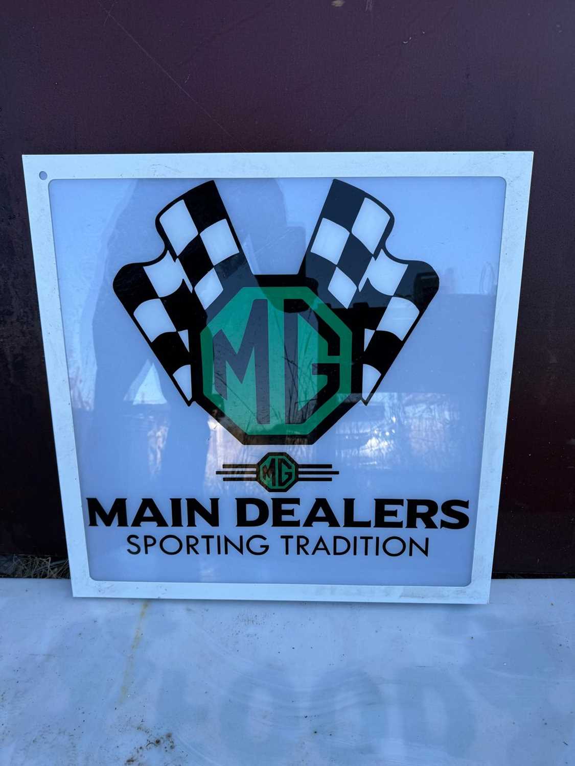 Lot 681 - MG MAIN DEALER LIGHT UP SIGN  24" x 24"