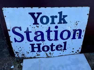 Lot 199 - YORK STATION ENAMEL SIGN 40" x 28"