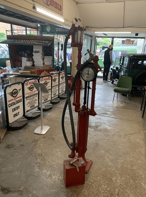 Lot 421 - 1920s PETROL PUMP, CAN AND SPOUT