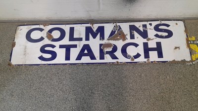 Lot 43 - COLMAN'S STARCH ENAMEL SIGN 32" X 16"