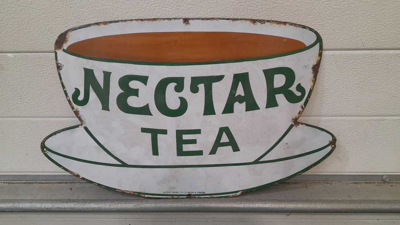 Lot 125 - NECTAR TEA ENAMEL SIGN 21" X 13"