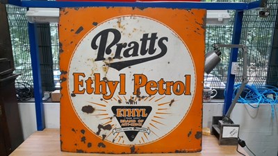 Lot 13 - PRATTS ETHYL PETROL ENAMEL SIGN 36" X 36"