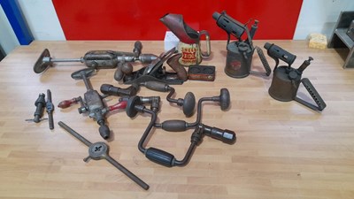 Lot 523 - BOX OF OLD HAND TOOLS ( all proceeds to charity )