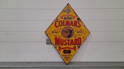 Lot 105 - COLMANS MUSTARD ENAMEL SIGN