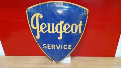 Lot 683 - PEUGEOT SERVICE ENAMEL SIGN 20" x 18"