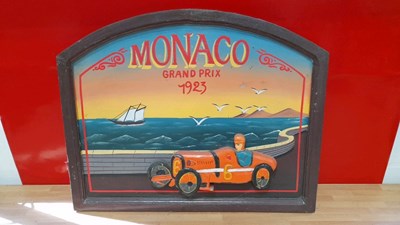 Lot 287 - MONACO WOODEN SIGN 24" X 19"