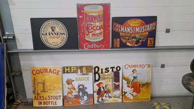 Lot 801 - 7X REPRODUCTION TIN SIGNS 28" x 20"