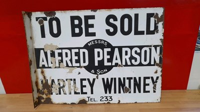 Lot 181 - HARTLEY WINTNEY HAMSHIRE AREA ESTATE AGENT , DOUBLE SIDED ENAMEL SIGN 24" X 18"