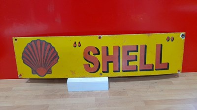 Lot 339 - SHELL ENAMEL SIGN 24" x 6"