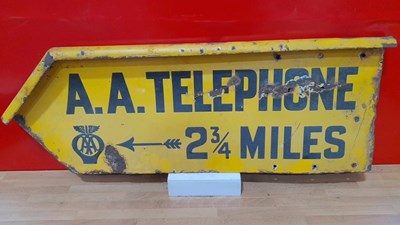 Lot 383 - AA DOUBLE SIDED TELEPHONE MILEAGE ARROW 18.5" X 13"