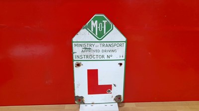 Lot 399 - M.O.T L PLATE ENAMEL SIGN