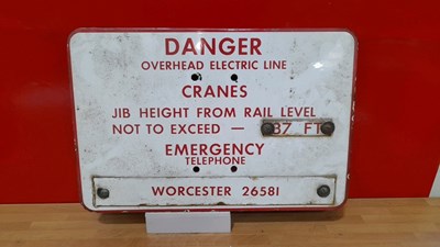 Lot 407 - DANGER OVERHEAD ELECTRIC LINE SIGN