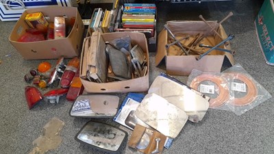 Lot 845 - 3 BOXES OF REAR LAMPS & BOOKS