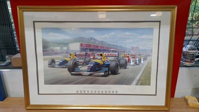 Lot 251 - SIGNED LTD EDITION PRINT SIGNED BY THE ARTIST & NIGEL MANSELL 533/1500