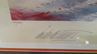 Lot 281 - SIGNED PRINT BY DAMON HILL , DONE AT JORDAN HOSPITALITY DAY AT SILVERSTONE 506/1000