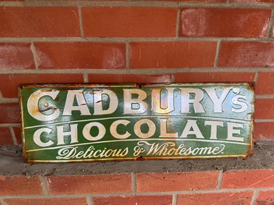 Lot 29 - CADBURY'S CHOCOLATE ENAMEL SIGN 24" X 8"