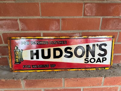 Lot 55 - HUDSON'S SOAP ENAMEL SIGN 24" X 8"