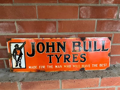 Lot 47 - JOHN BULL TYRES ENAMEL SIGN 24" X 8"