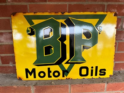 Lot 67 - BP MOTOR OILS ENAMEL SIGN 24" X 16"