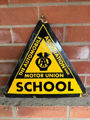 Lot 213 - AA SCHOOL ENAMEL SIGN 13.5" X 15"