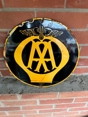 Lot 231 - AA ROUND ENAMEL SIGN 14" DIA